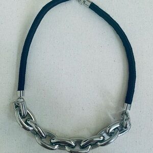 Blue Choker Silver Hardware Fashion Necklace